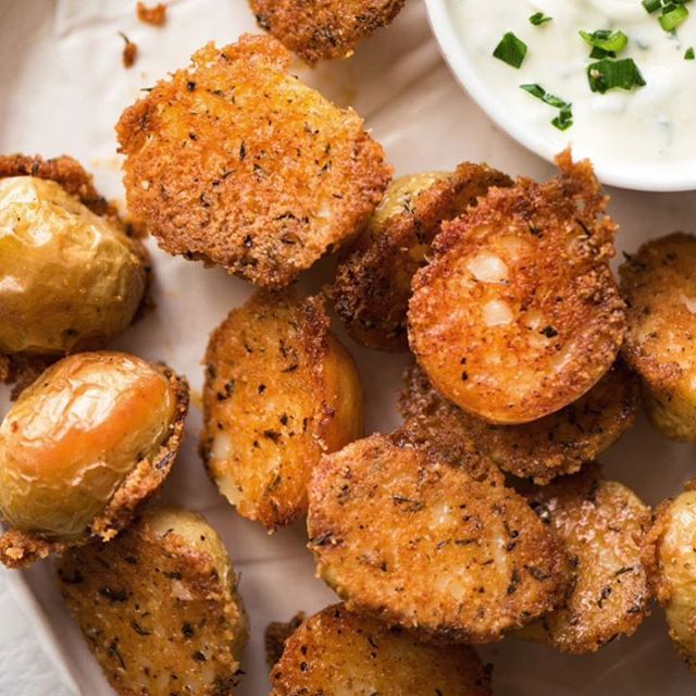 Crispy Baked Parmesan Crusted Potatoes Recipe | The Feedfeed