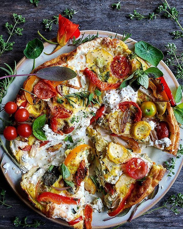 Summer Vegetable Frittata with Fresh Herbs and Ricotta by lorindabreeze ...
