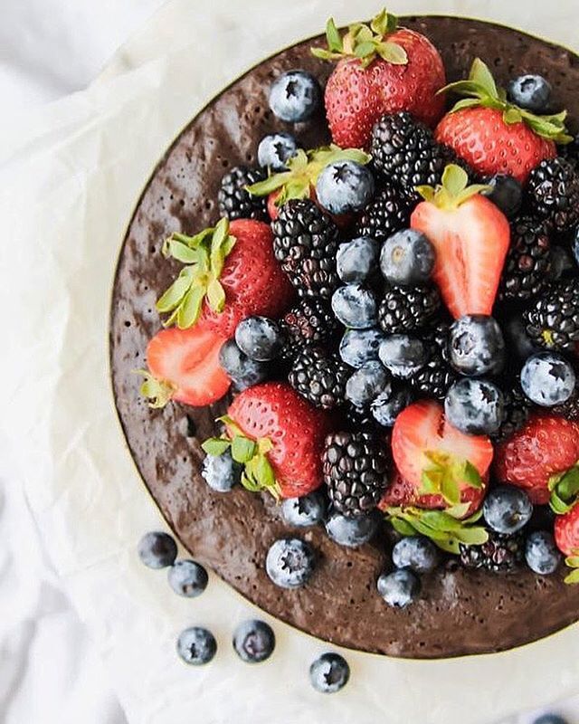 Flourless Chocolate Torte With Strawberries Blackberries And Blueberries Recipe By Leanne Shor The Feedfeed