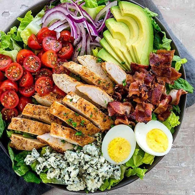 Cobb Salad with Bacon, Blue Cheese, Avocado, Chicken and Tangy Red Wine  Vinegar Dressing by jessica_gavin | Quick & Easy Recipe | The Feedfeed