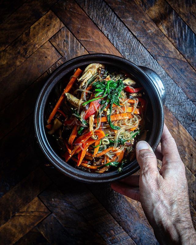 Eggplant, Shiitake and Bell Pepper Japchae Recipe The Feedfeed
