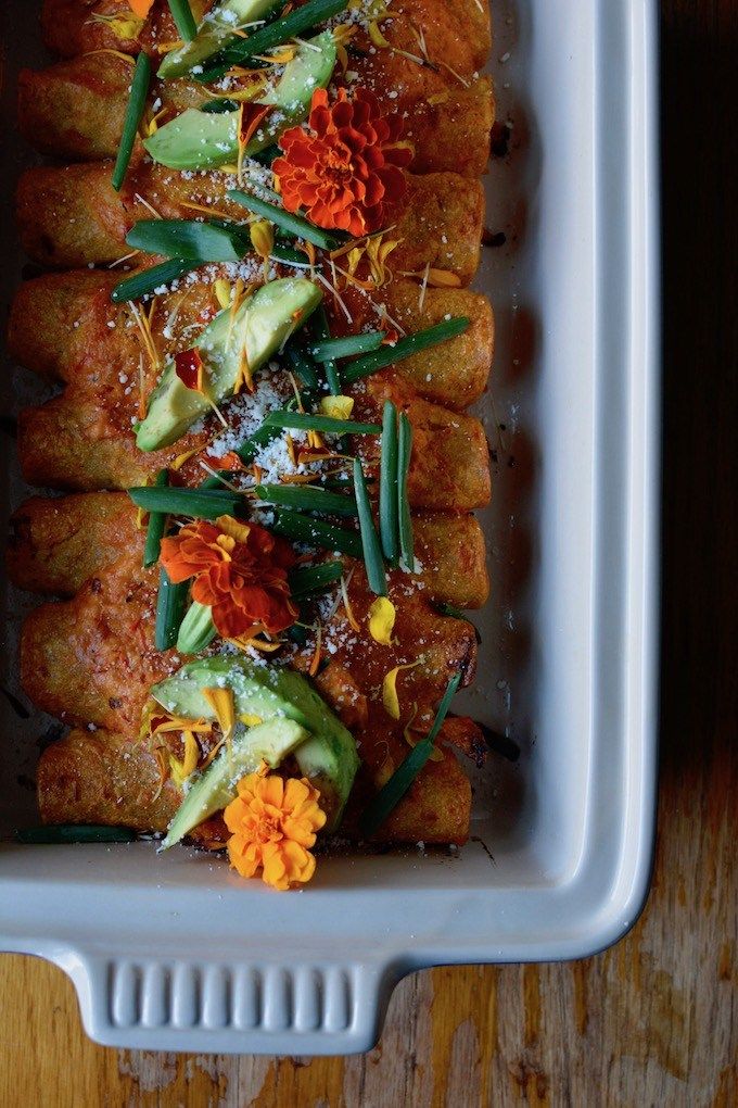 Fall Harvest Enchiladas with Chipotle Cream Sauce Recipe The Feedfeed