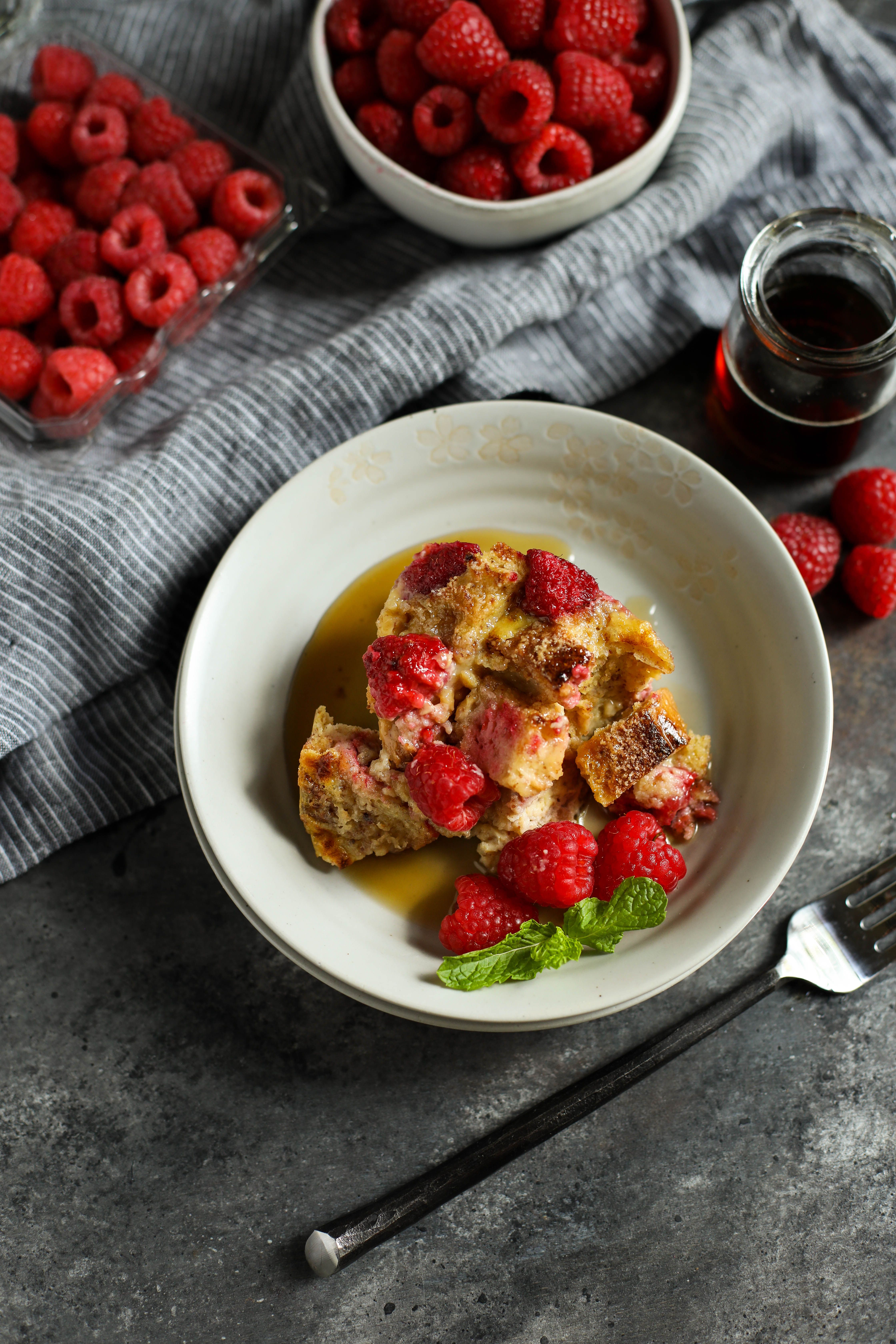 Raspberry French Toast Casserole Recipe By Dietitians Jess Stacie The Feedfeed