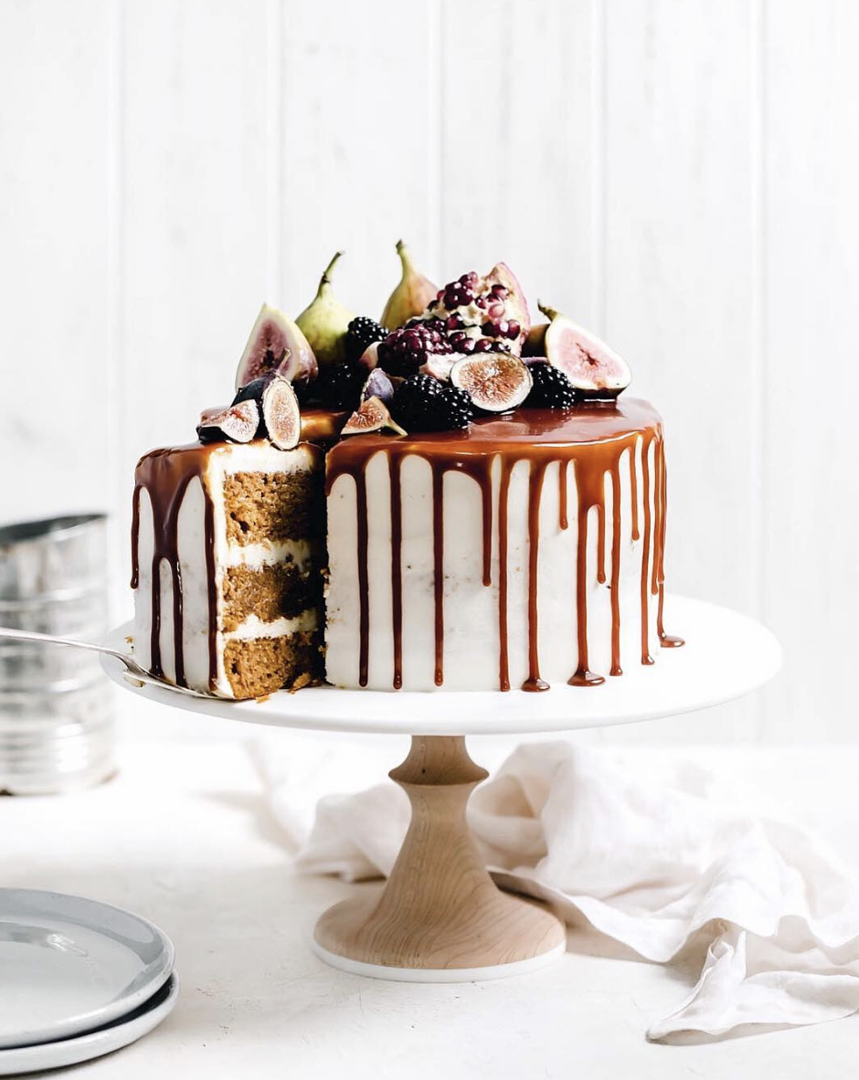 Pumpkin Chocolate Layer Cake with Whipped Brown Sugar Frosting
