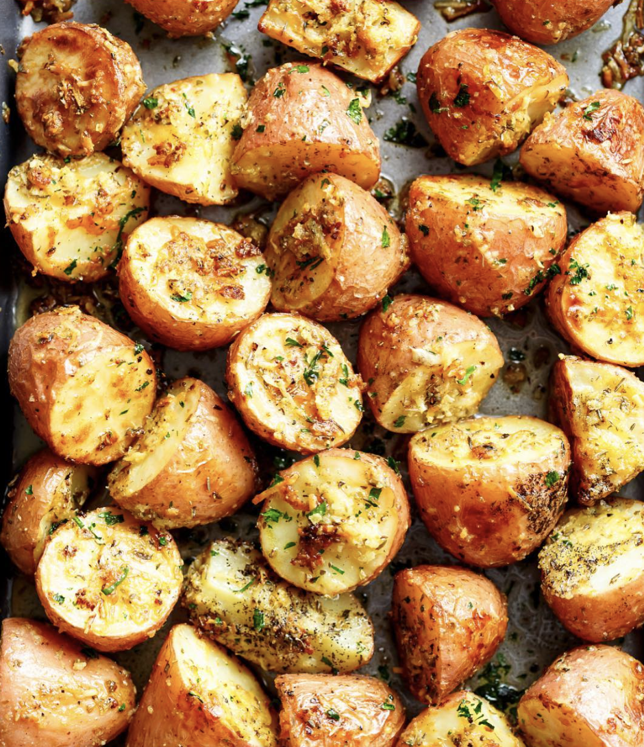 Parmesan Roasted Garlic-Herb Potatoes Recipe | The Feedfeed
