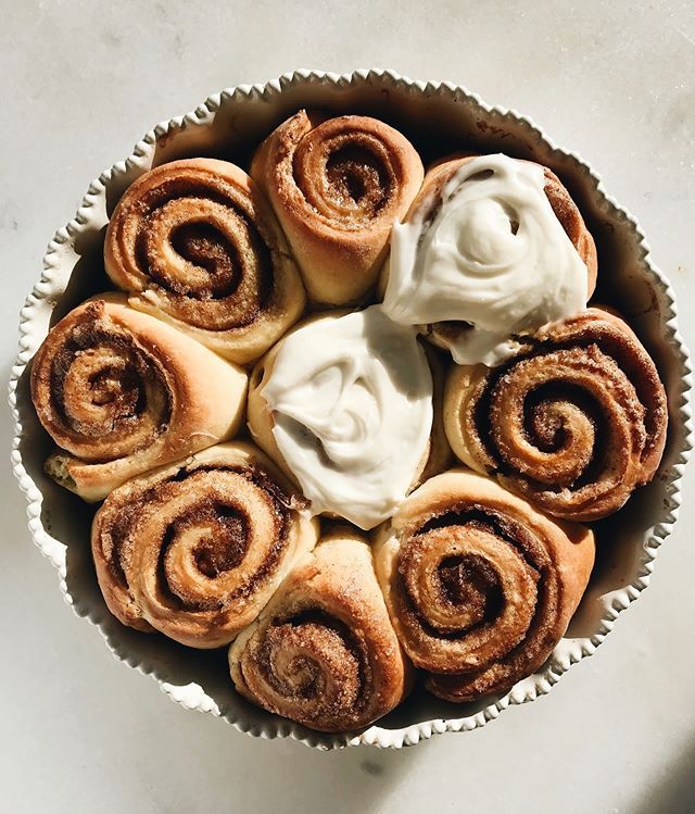 Cast Iron Cinnamon Rolls with Maple Bourbon Frosting Recipe