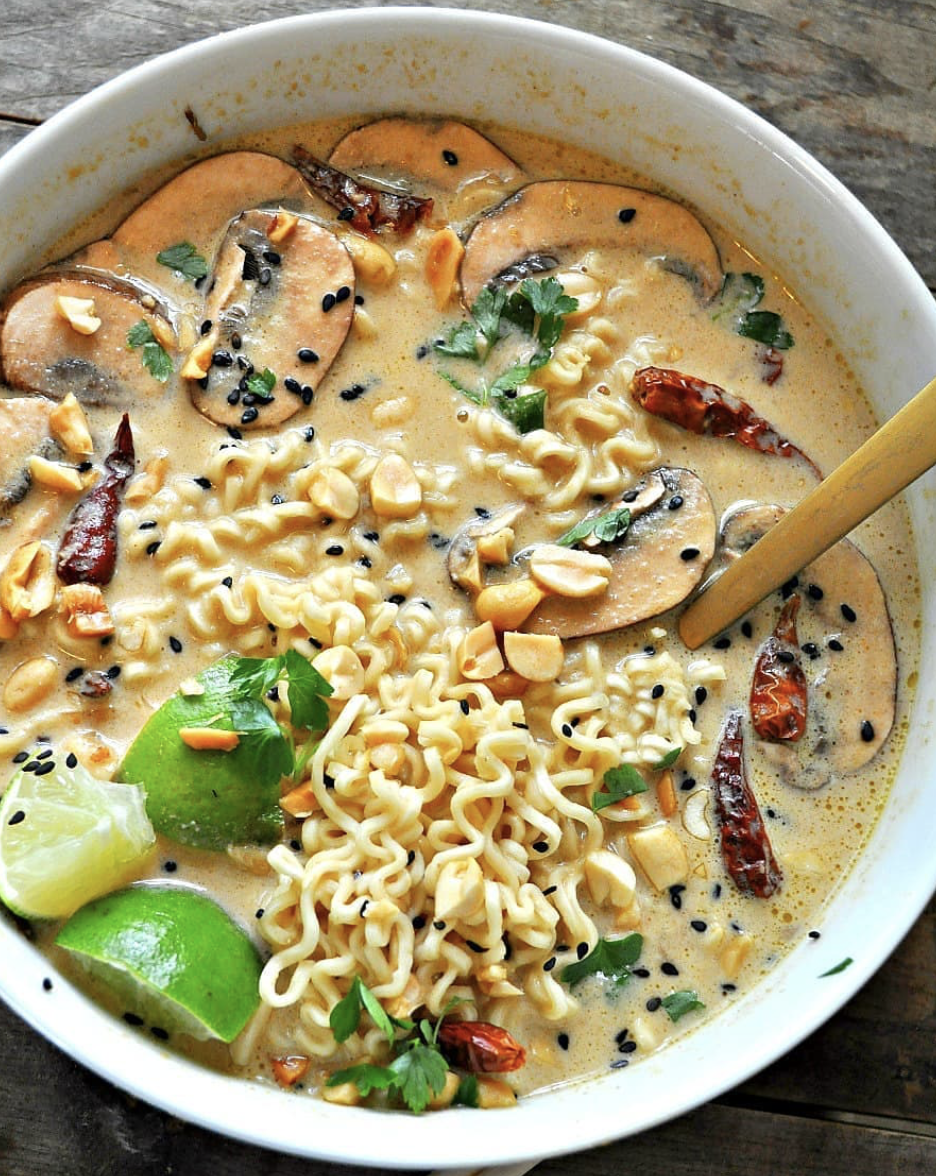 Spicy Thai Peanut Butter Ramen with Mushrooms Recipe The Feedfeed