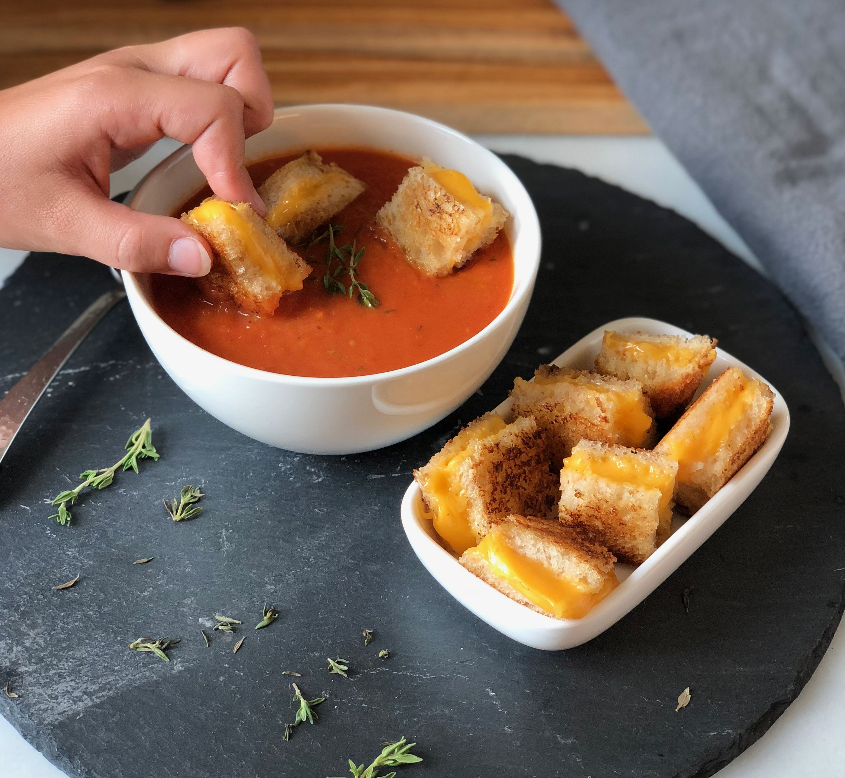 Grilled Cheese Croutons And Roasted Tomato Soup Recipe The Feedfeed 5117