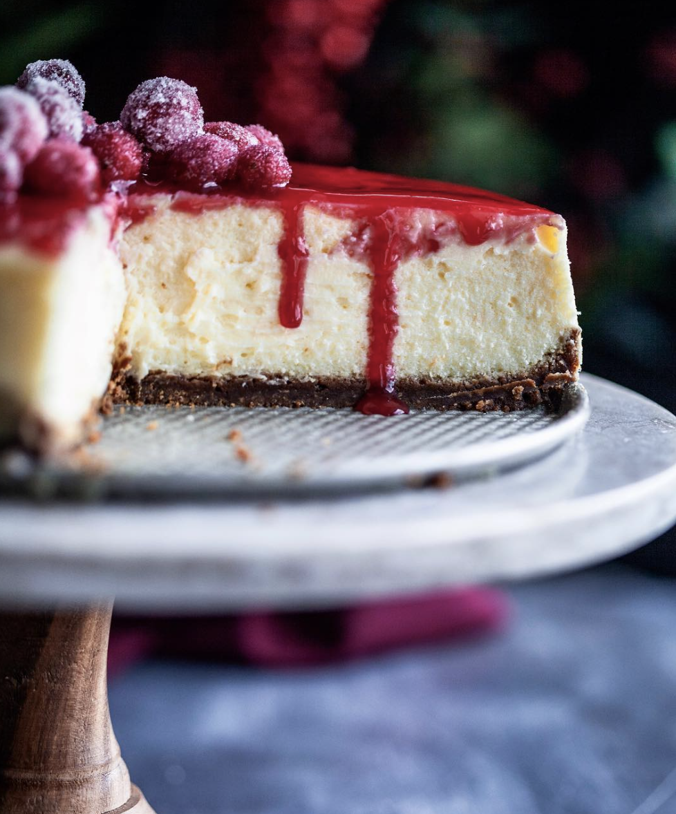 Cranberry Orange Cheesecake with Gingersnap Crust Recipe | The Feedfeed