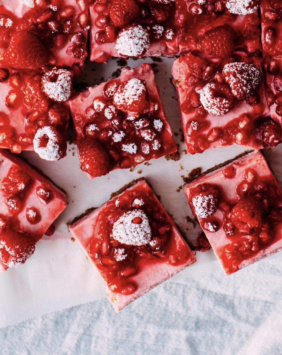 Graham Cracker Raspberry Squares Raspberry Mousse Squares with Graham Cracker Crust Recipe | The Feedfeed
