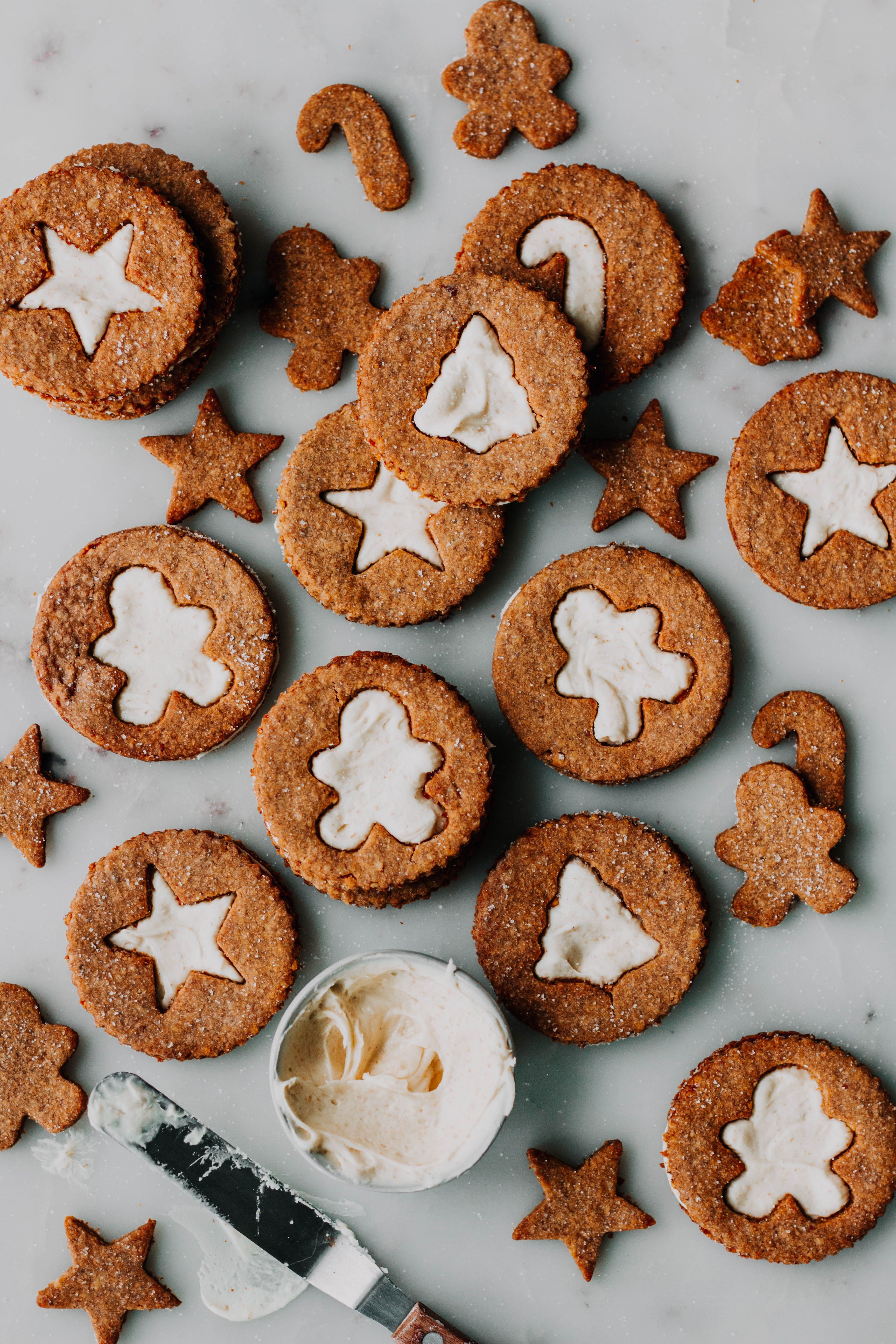 Gingerbread Linzer Cookies With Fresh Ginger Cream By Thefeedfeed 