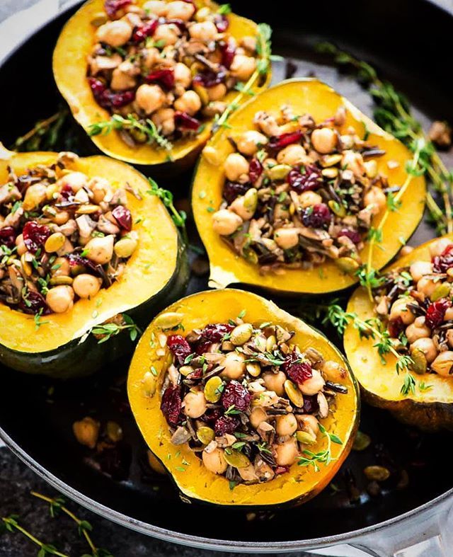 Wild Rice Stuffed Acorn Squash Recipe The Feedfeed 6306