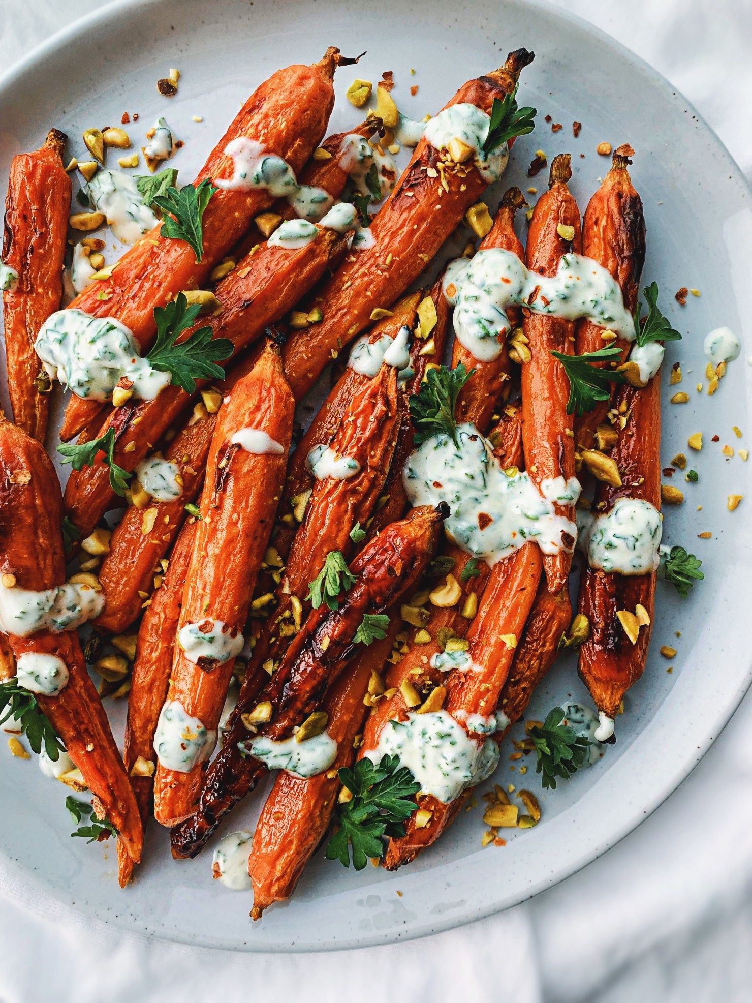 Spicy Honey Roasted Carrots with Herby Yogurt Sauce Recipe The Feedfeed