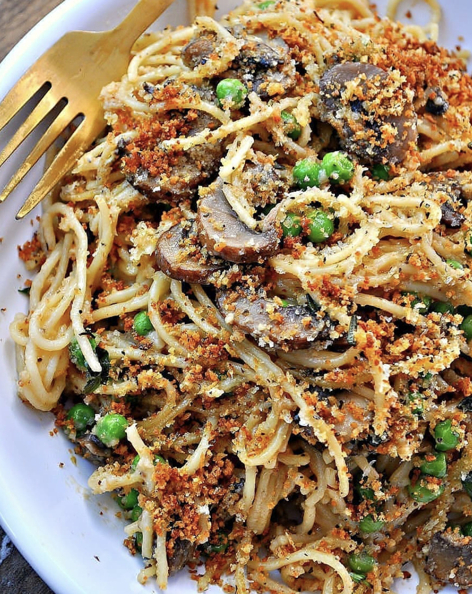 One-Pot Mushroom and Pea Pasta by rabbitandwolves | Quick & Easy Recipe |  The Feedfeed