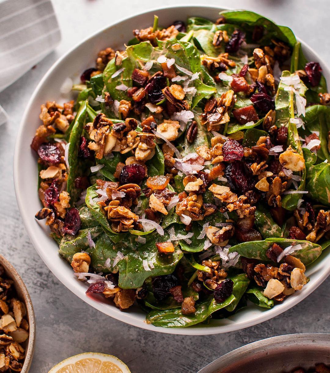 Hearty Spinach Salad with Pancetta, Candied Walnuts and Smoky Dressing ...