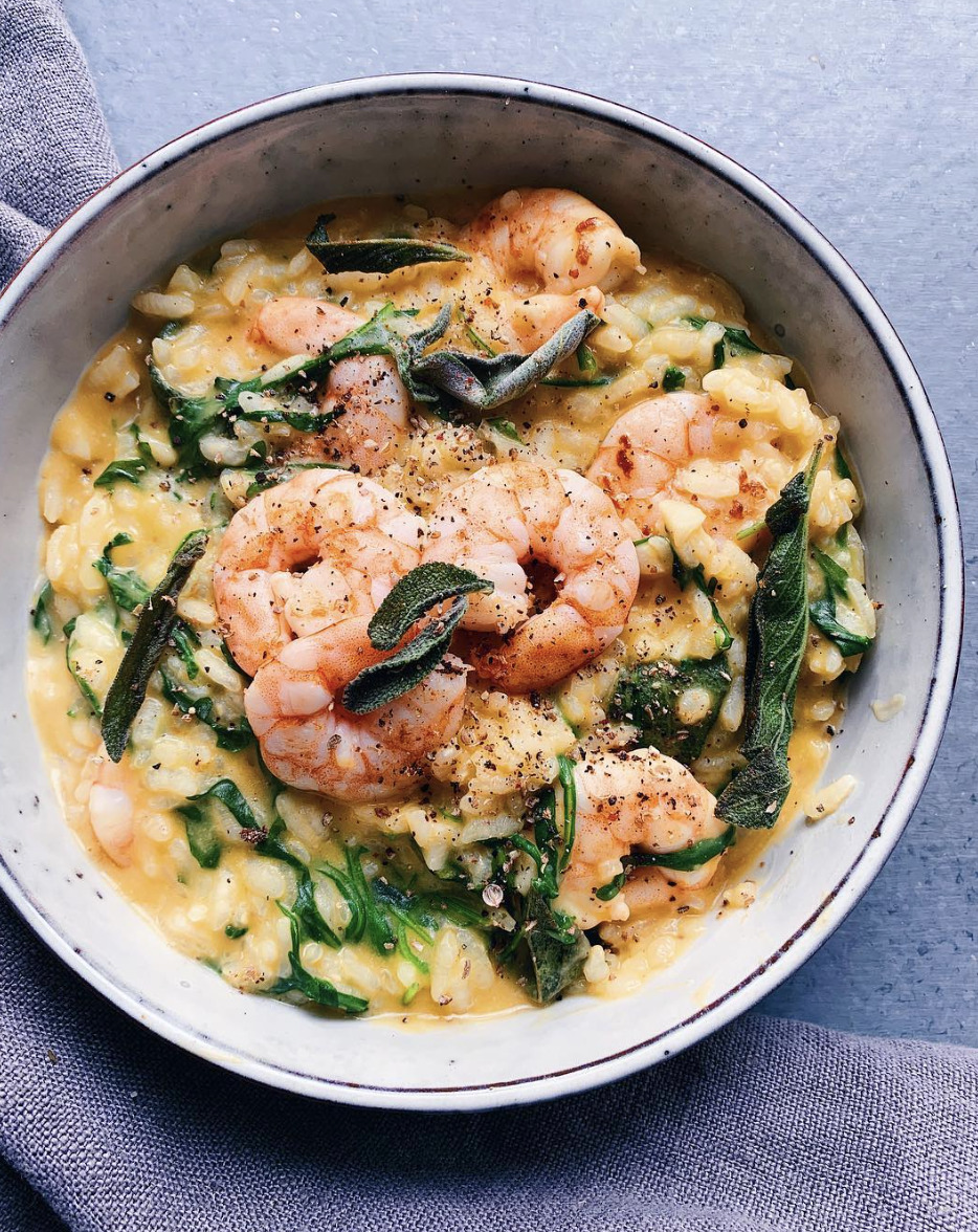 Pan-Seared Shrimp and Arugula Risotto Recipe