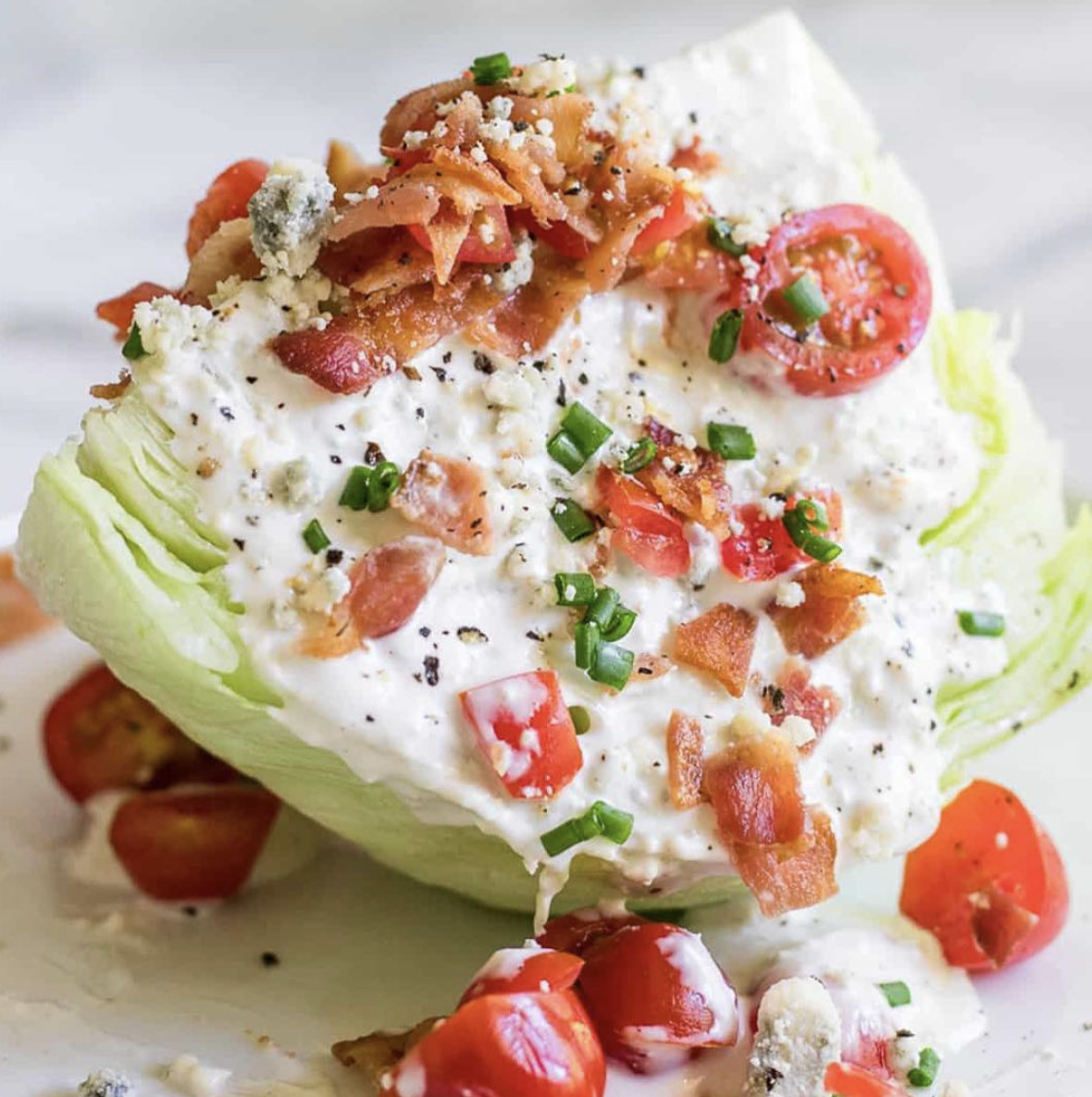 Classic Wedge Salad with Blue Cheese Dressing Recipe | The Feedfeed Classic Wedge Salad with Blue Cheese Dressing Recipe | The Feedfeed