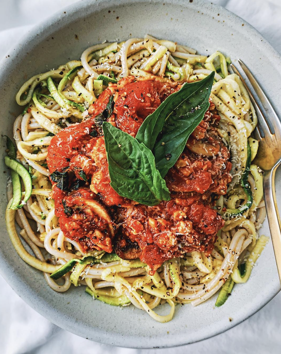 Pasta with TempehMushroom Tomato Sauce Recipe The Feedfeed