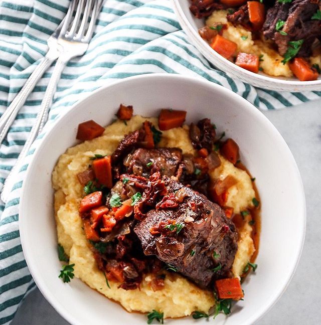Instant Pot Short Ribs with Creamy Parmesan Polenta Recipe The Feedfeed