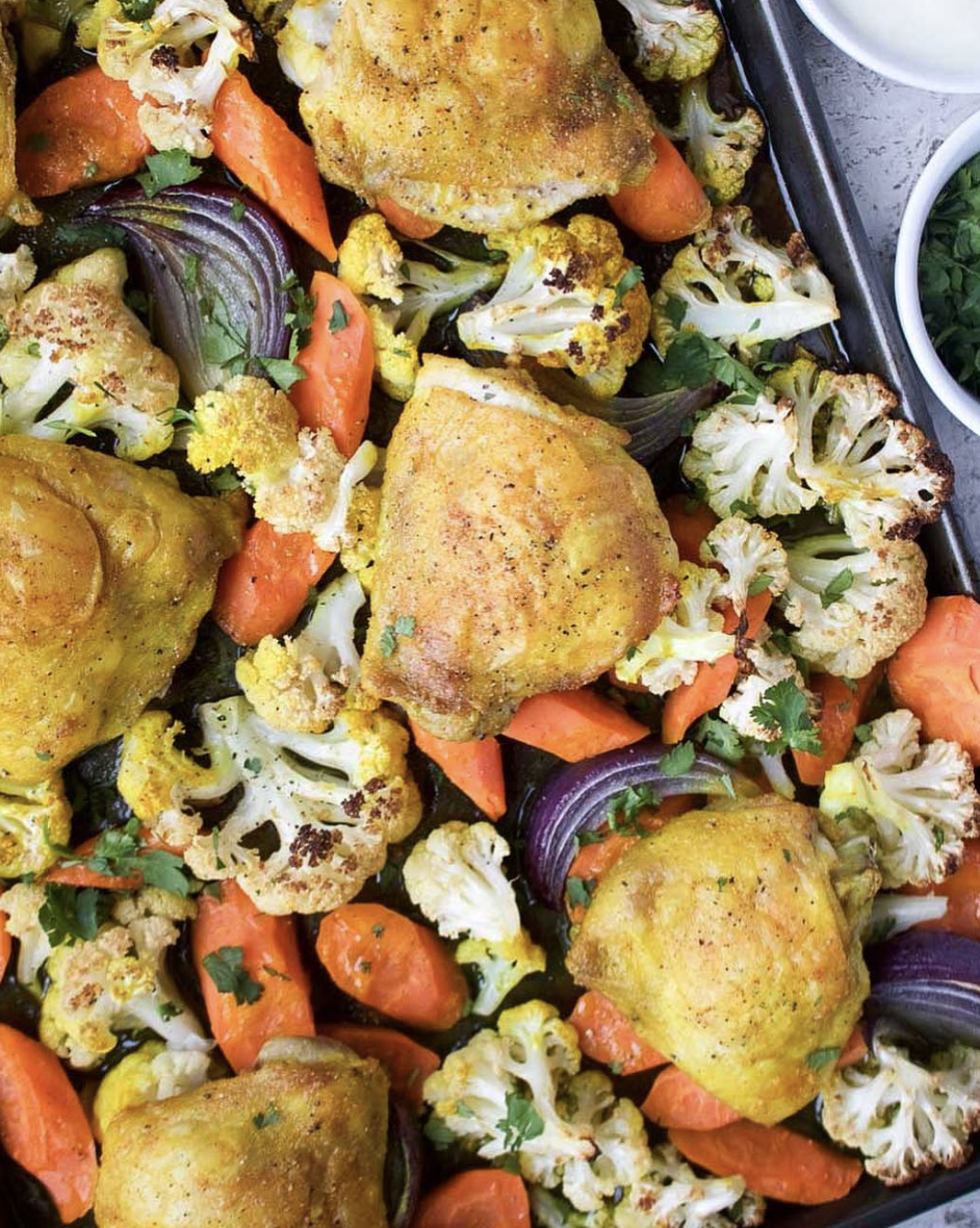 Turmeric Chicken With Roasted Vegetables Recipe | The Feedfeed