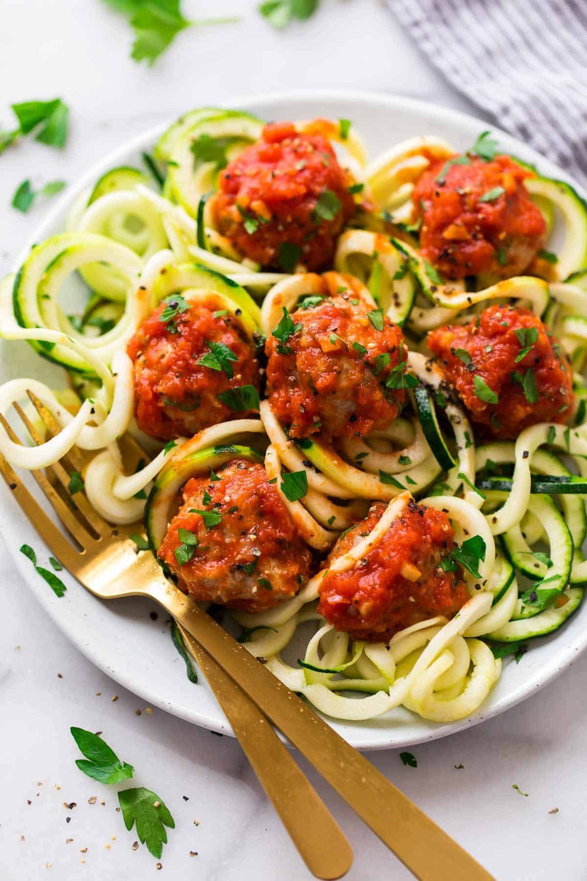 Turkey Meatballs with Zoodles Recipe | The Feedfeed