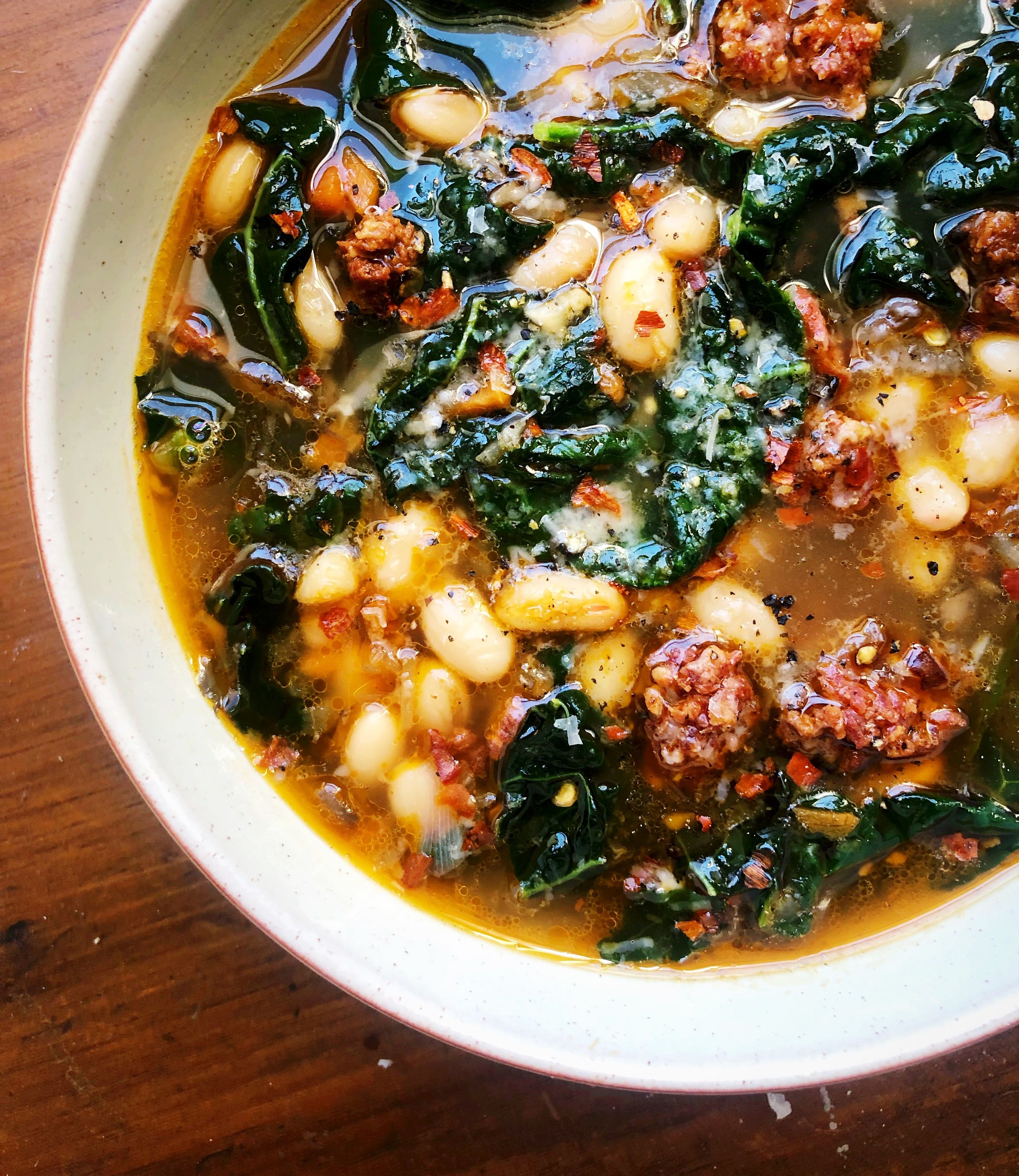 Spicy White Bean And Chorizo Soup With Kale Recipe The Feedfeed