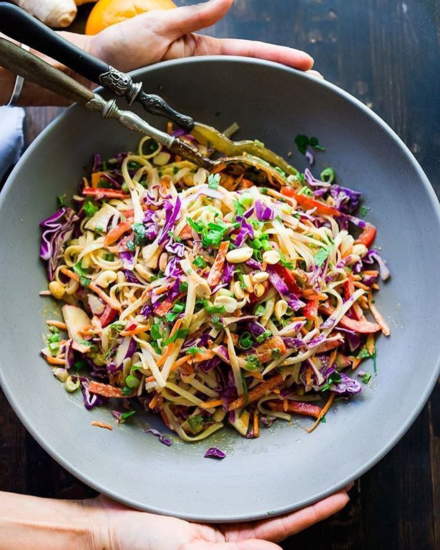 Cabbage Noodle Salad With Peanut Sauce By Feastingathome Quick Easy Recipe The Feedfeed