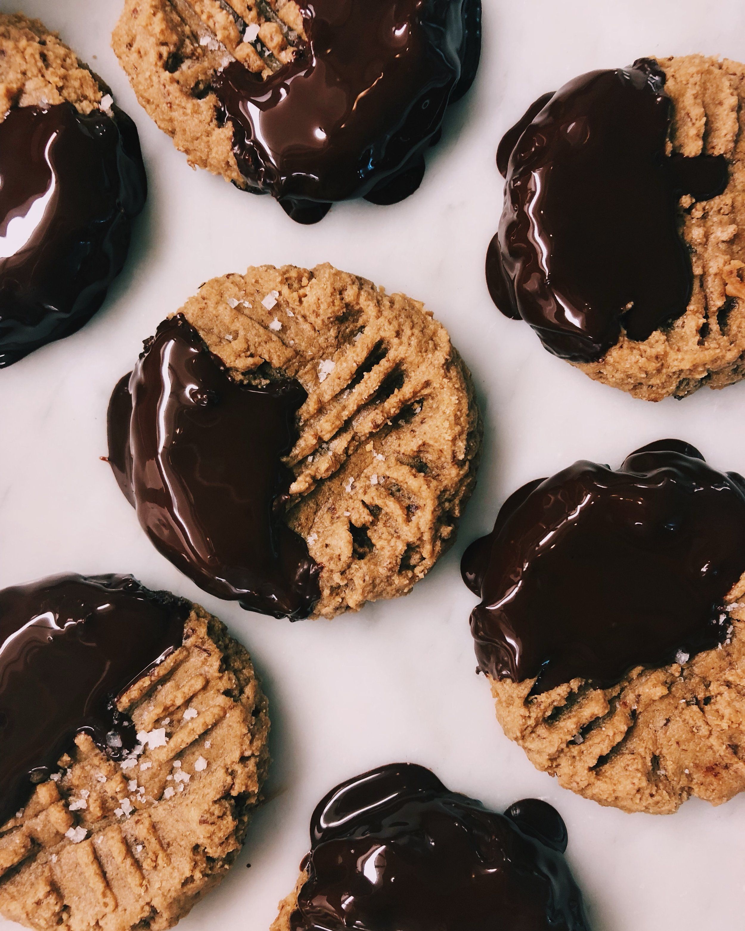 Chocolate Dipped Sunbutter Sea Salt Cookies Recipe The Feedfeed