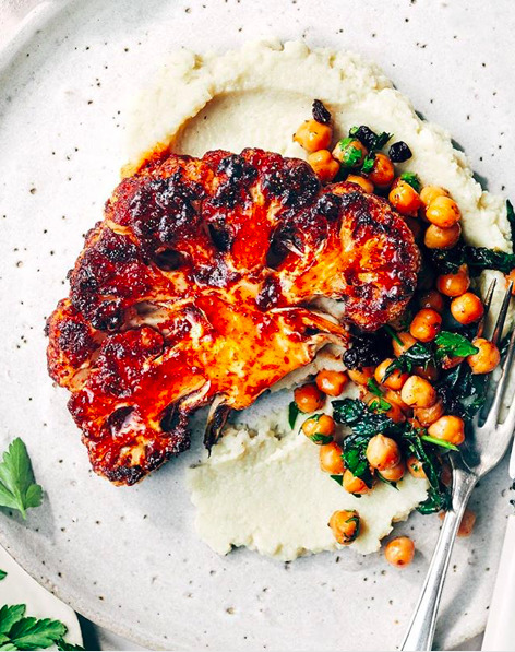 Harissa Cauliflower Steaks Recipe By Evergreen Kitchen The Feedfeed