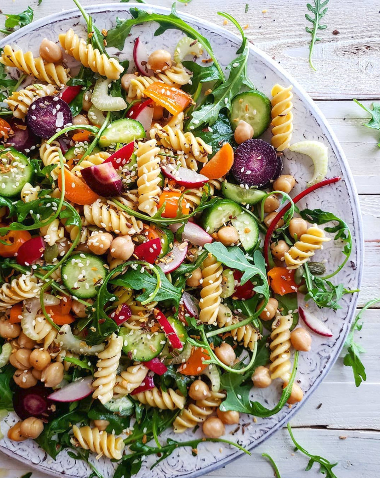 Chickpea Rotini Salad by lorindabreeze | Quick & Easy Recipe | The Feedfeed