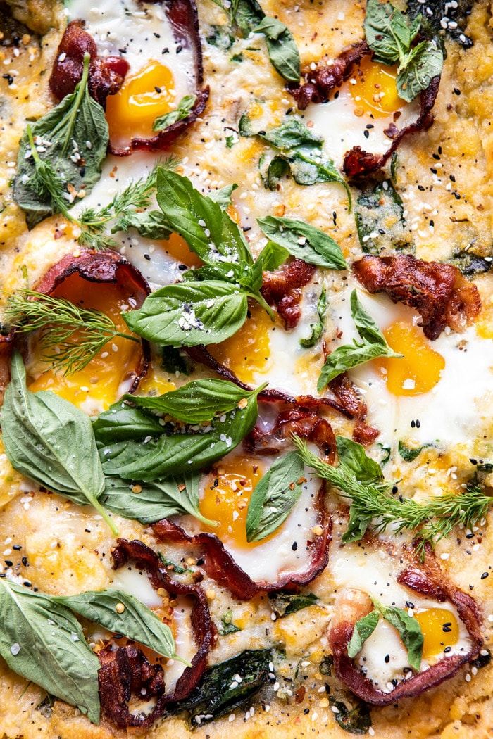 Potato, Bacon and Cheese Egg Casserole with Everything Bagel Spice