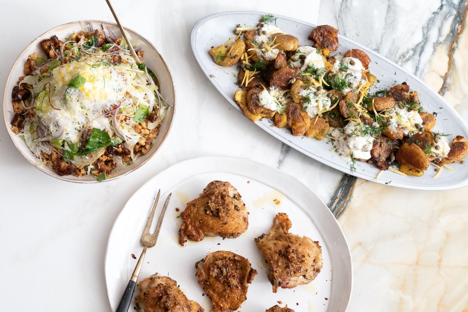 Smashed Potatoes with Horseradish Gremolata Recipe The Feedfeed