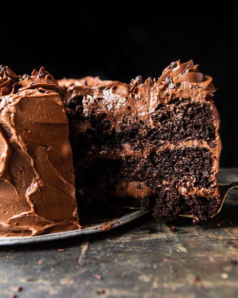 Chocolate Birthday Cake with Chocolate Buttercream Recipe | The Feedfeed