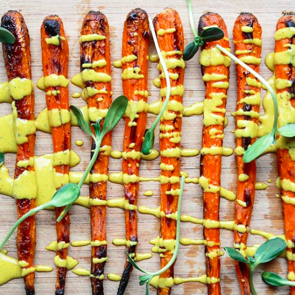 Roasted Carrots with Spiced Tahini Drizzle Recipe | The Feedfeed