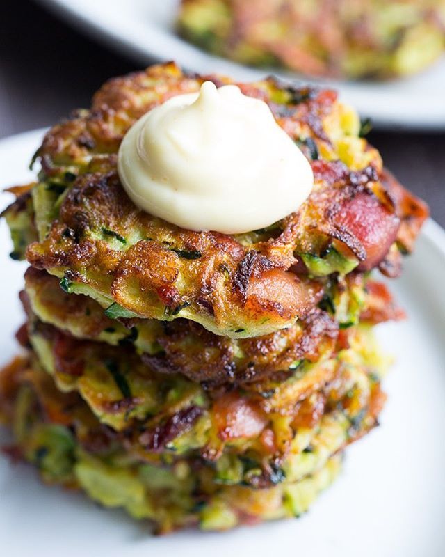 Zucchini Bacon Fritters Recipe The Feedfeed