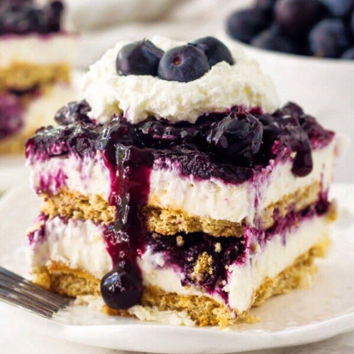 No Bake Blueberry Cheesecake Icebox Cake Recipe | The Feedfeed