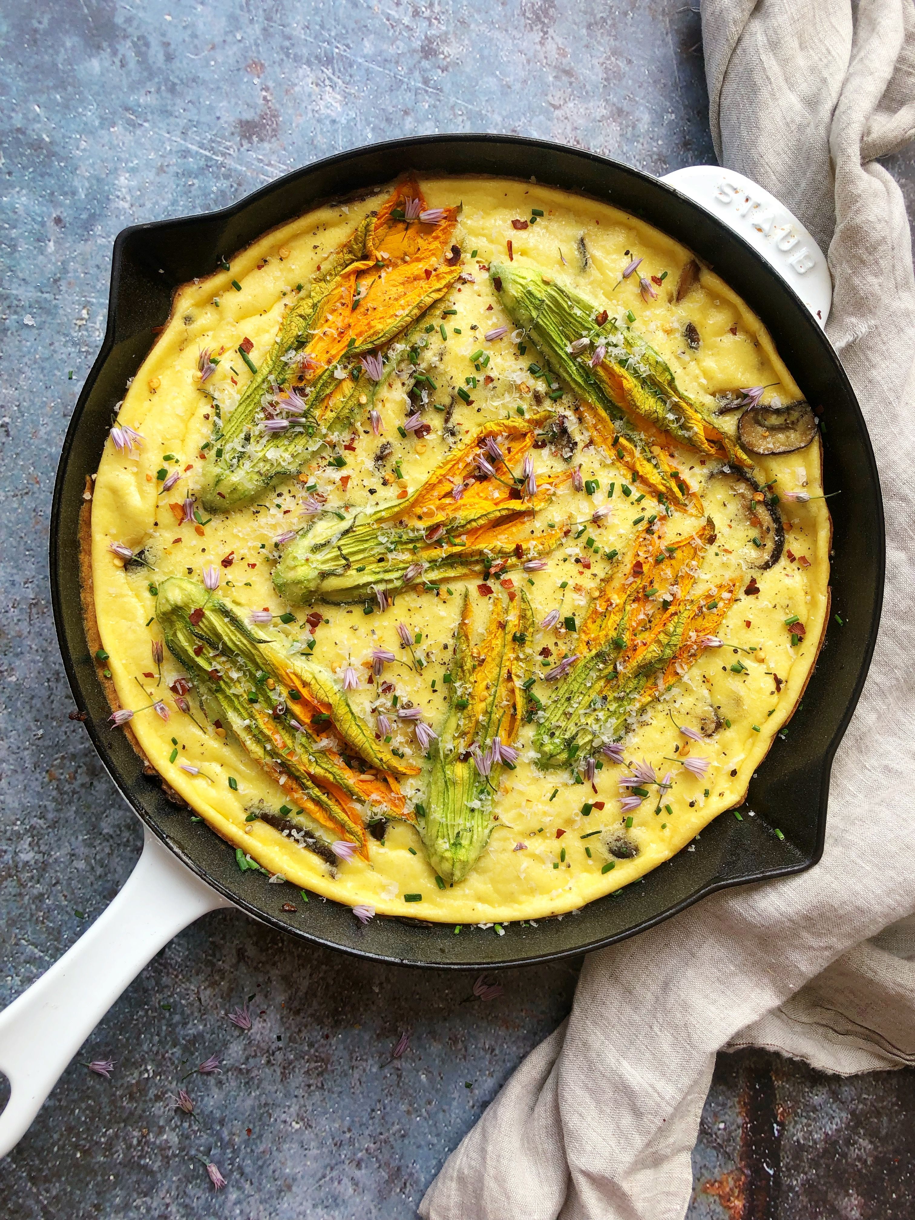 Squash Blossom Frittata with Mushrooms and Parmesan by thefeedfeed ...