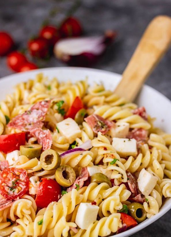 Easy Mozzarella, Tomato and Salami Pasta Salad Recipe | The Feedfeed