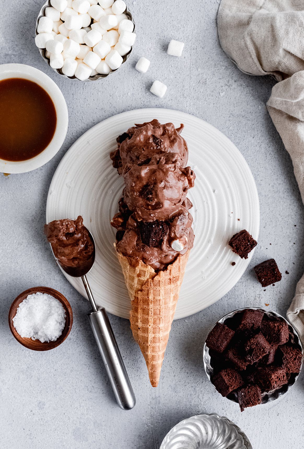 Brownie Chunk Chocolate and Almond Ice Cream by yogaofcooking Quick