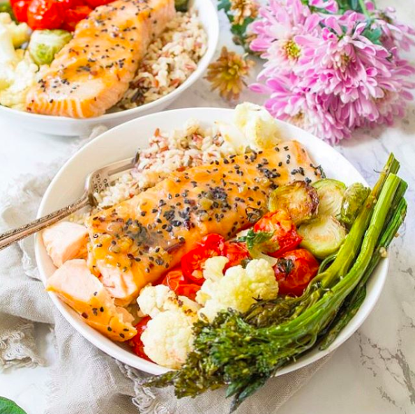 Grain Bowl with Maple Garlic Salmon Recipe The Feedfeed