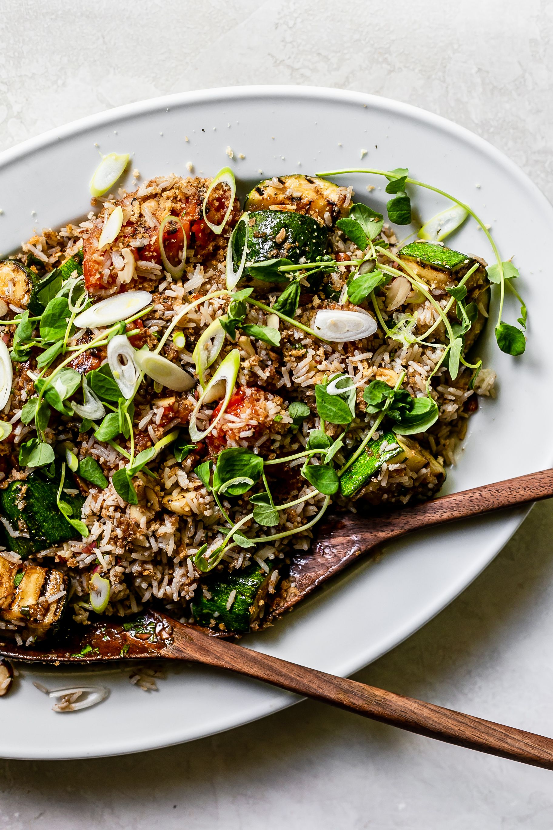 Herby Rice Salad with Roasted Vegetables Recipe The Feedfeed