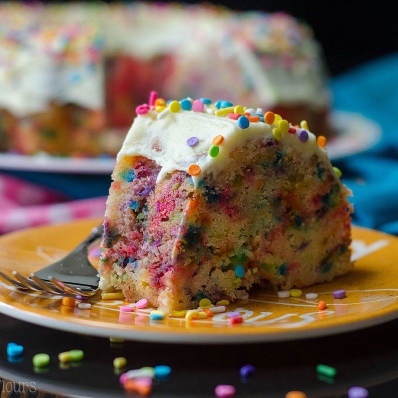 Confetti Bundt Cake with White Chocolate Ganache Frosting Recipe The