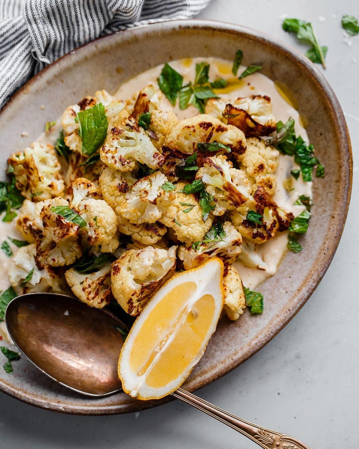 Roasted Caramelized Cauliflower with Tanihi Recipe | The Feedfeed