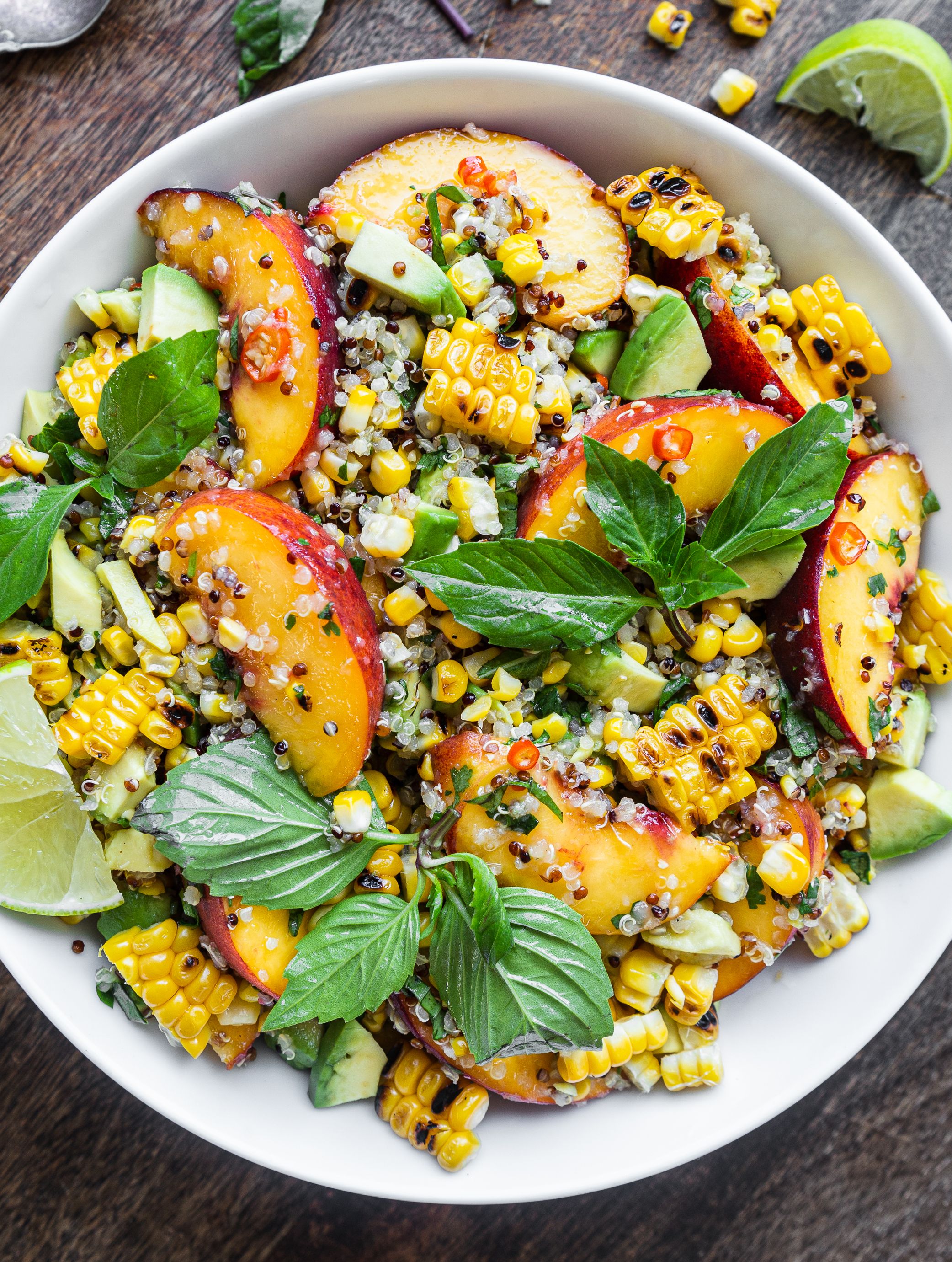 Charred Corn, Peach Salad with Quinoa and Nuoc Cham by thefeedfeed ...