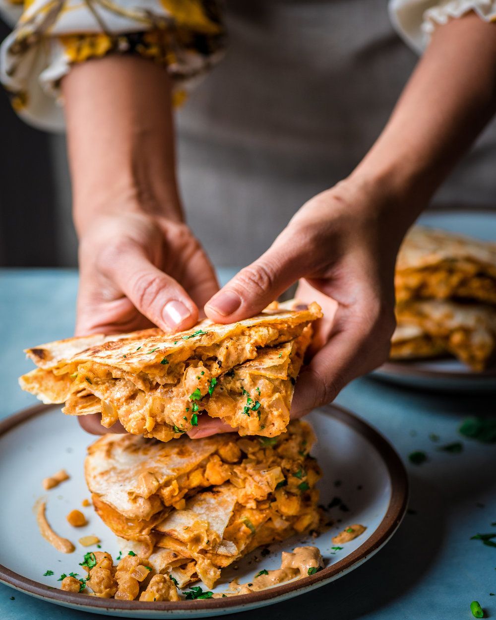 Buffalo Chickpea Quesadillas Recipe The Feedfeed