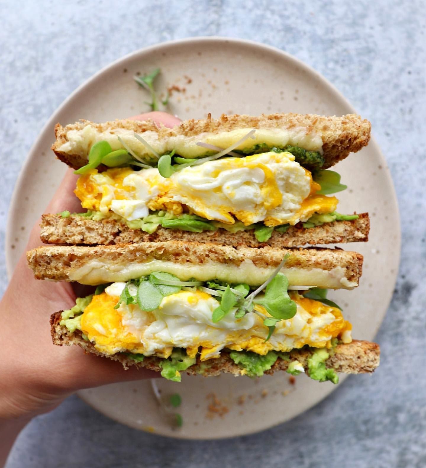 Scrambled Egg And Greens Sandwich By Veggininthecity Quick Easy Recipe The Feedfeed