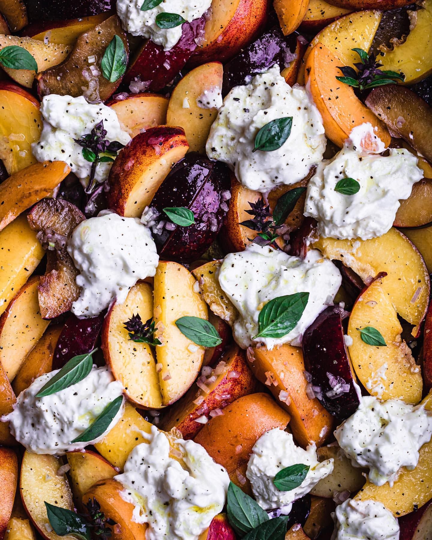 Peach and Burrata Fruit Salad by danielagerson Quick & Easy Recipe The Feedfeed