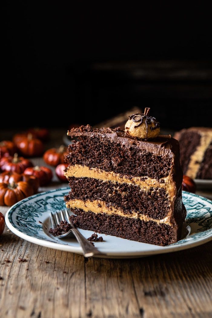 Chocolate Peanut Butter Cake with Peanut Butter Pumpkins Recipe | The ...