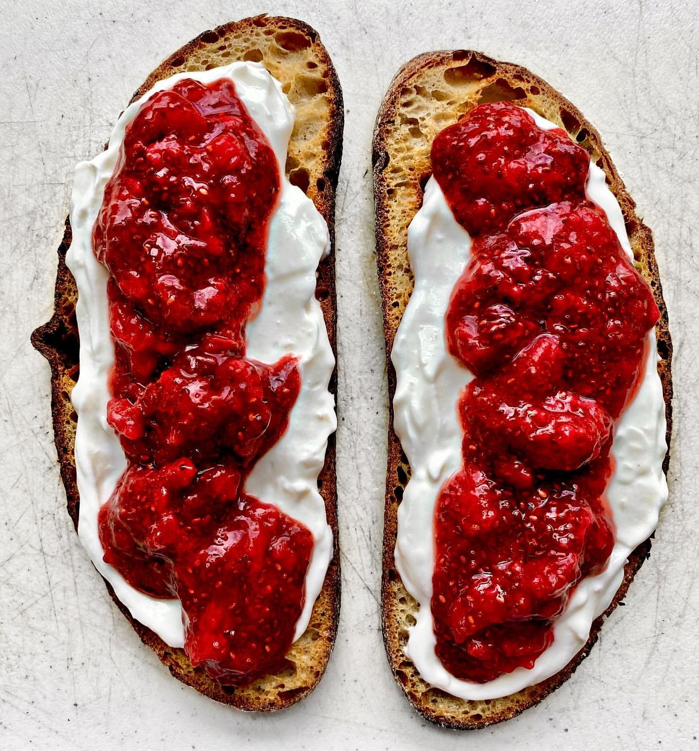 Coconut Yogurt and Strawberry Jam Toasts Recipe The Feedfeed