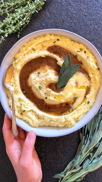 Creamy Mashed Potatoes With Homestyle Gravy Recipe By Molly Adams The Feedfeed